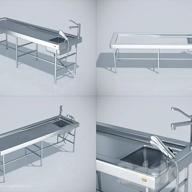 Medical table for post-mortems 3D Model