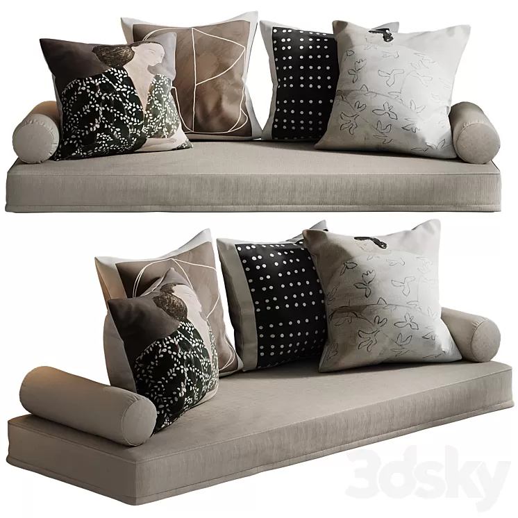 Medici pillow set 3D Model Free