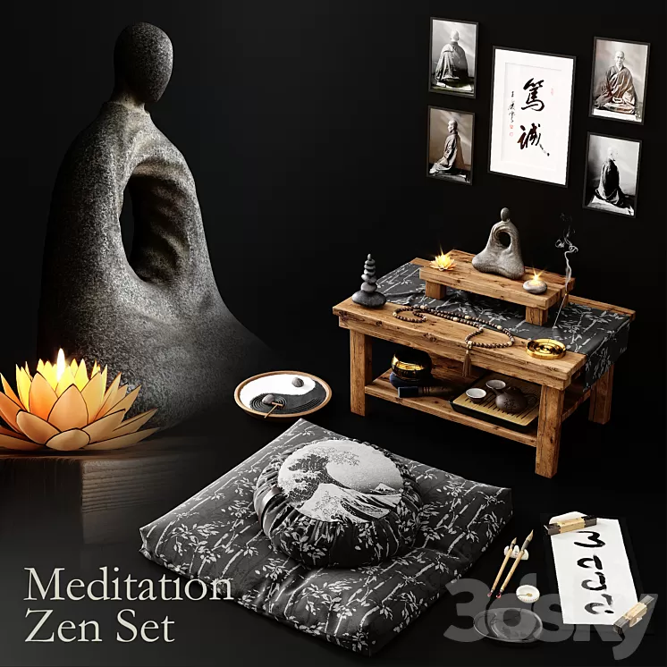 Meditation Zen Set 3D Model