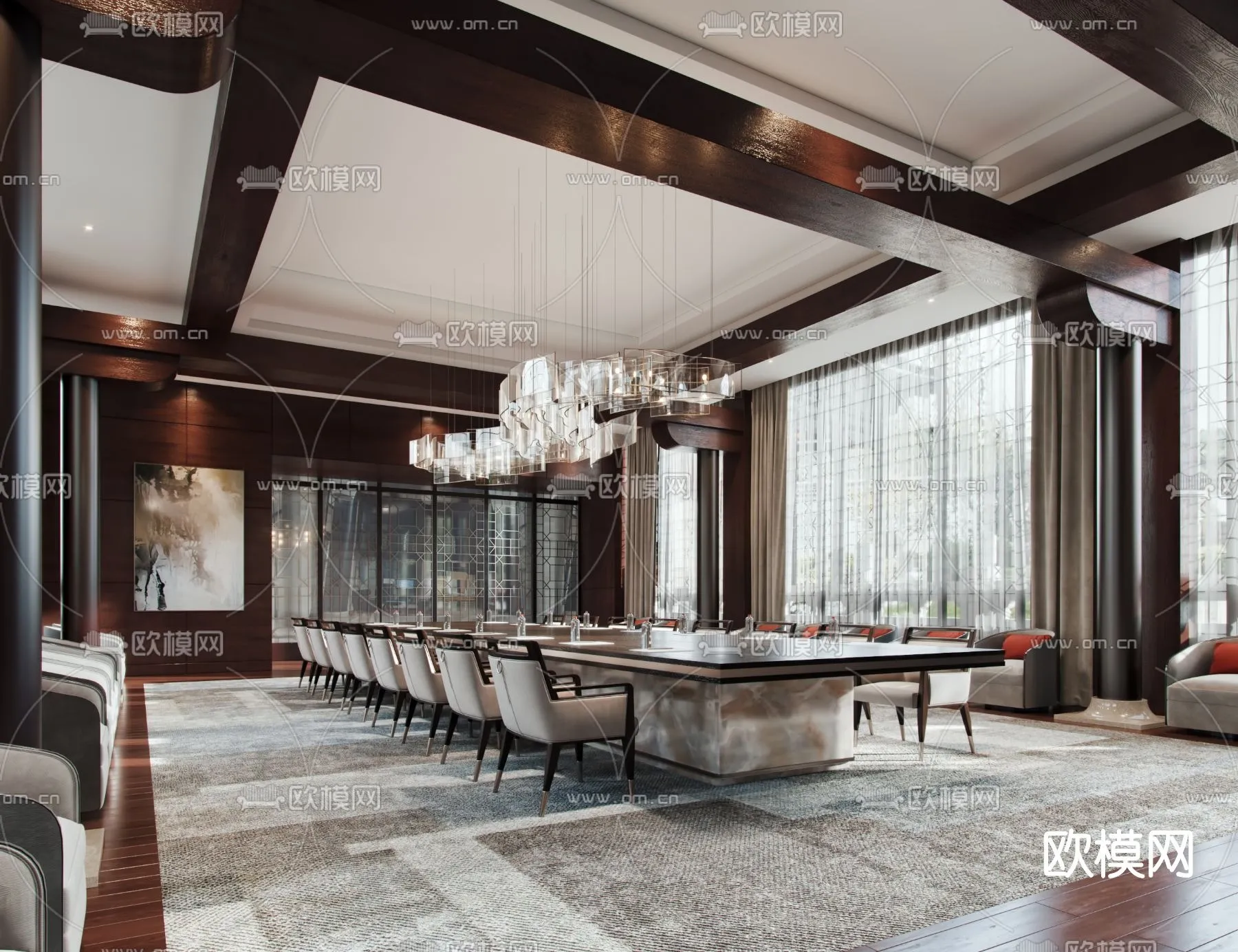 Meeting Room 3D Scene - Interior Design - 008