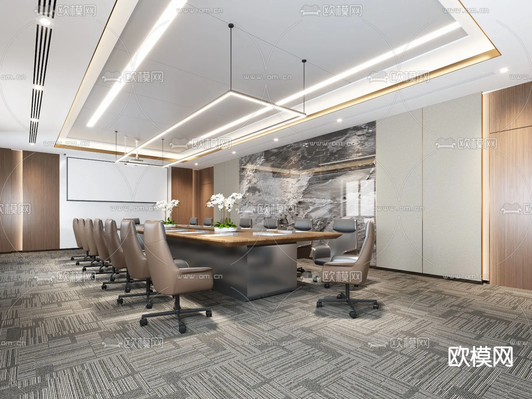 Meeting Room 3D Scene - Interior Design - 012
