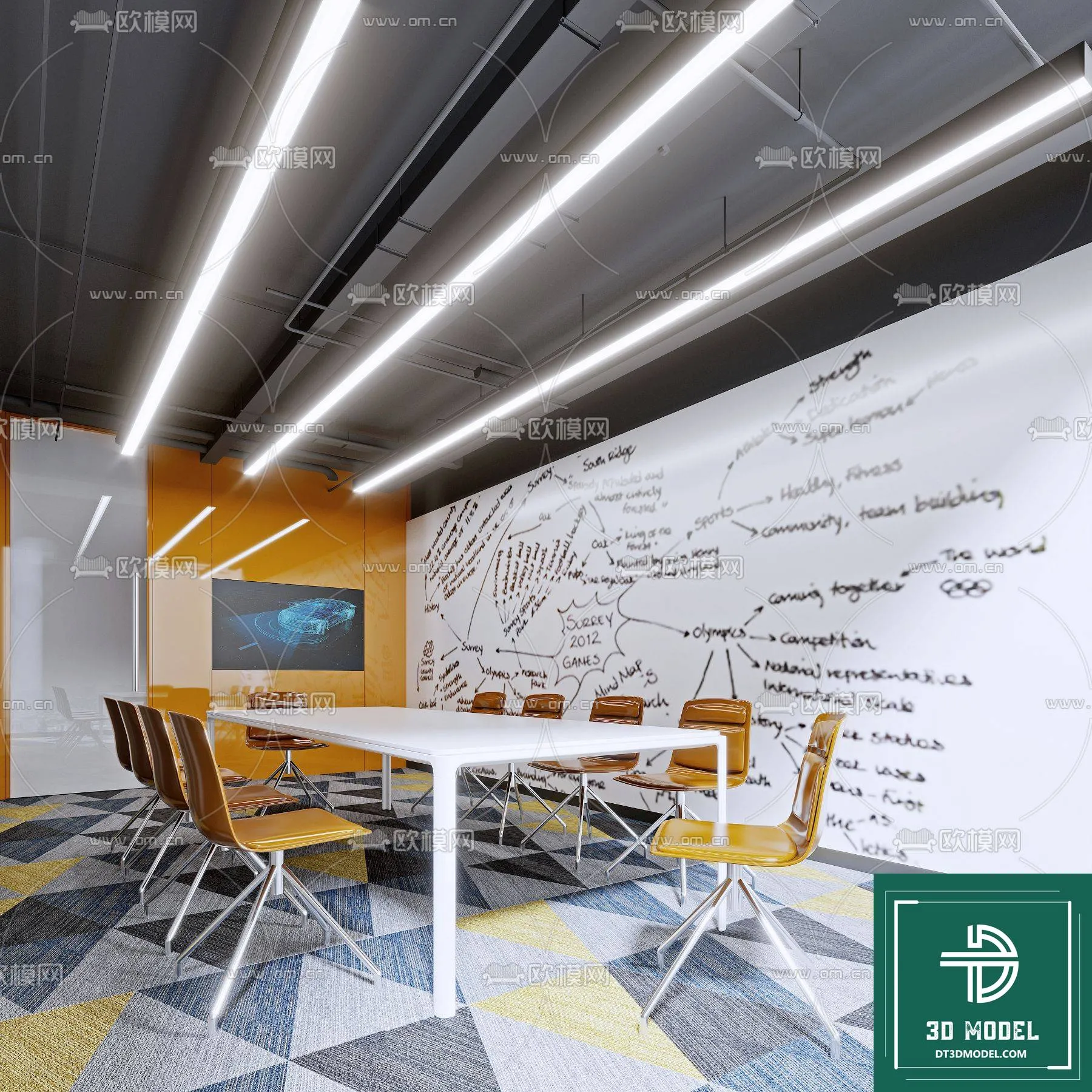 Meeting Room 3D Scene - Interior Design - 023