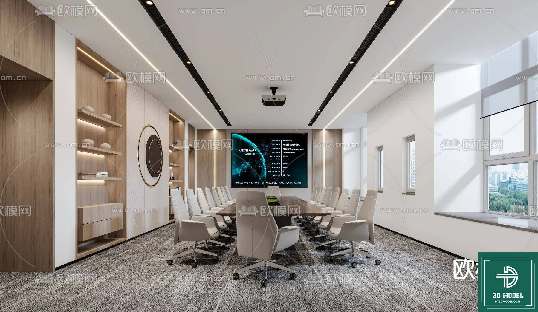 Meeting Room 3D Scene - Interior Design - 029