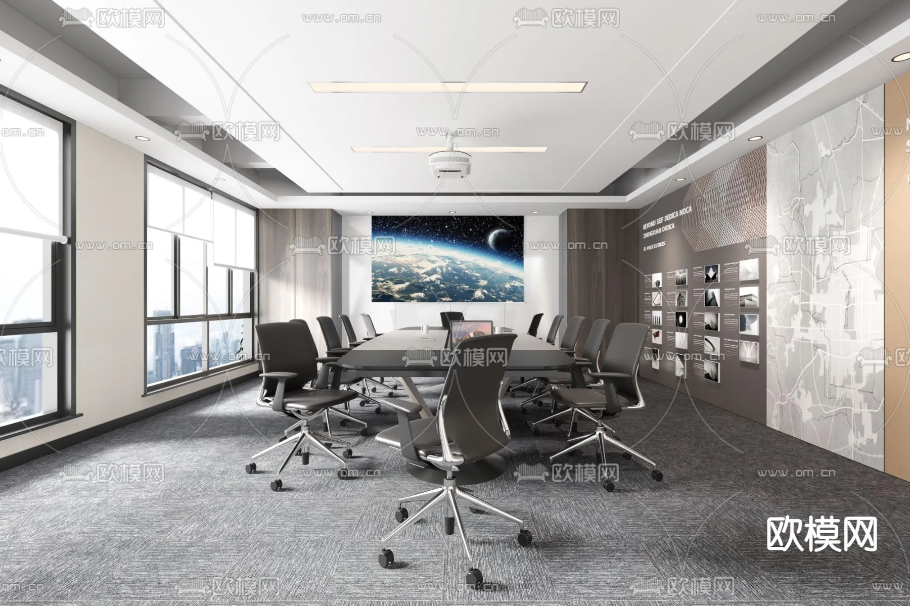 Meeting Room 3D Scene - Interior Design - 040