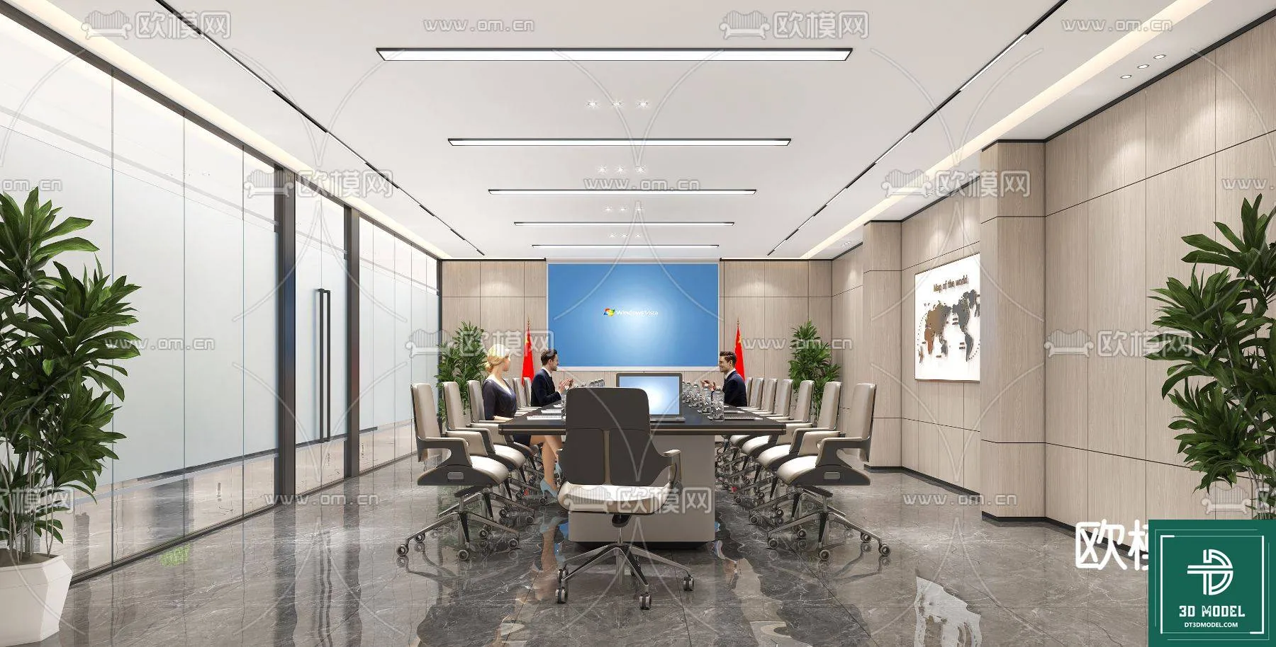 Meeting Room 3D Scene - Interior Design - 044