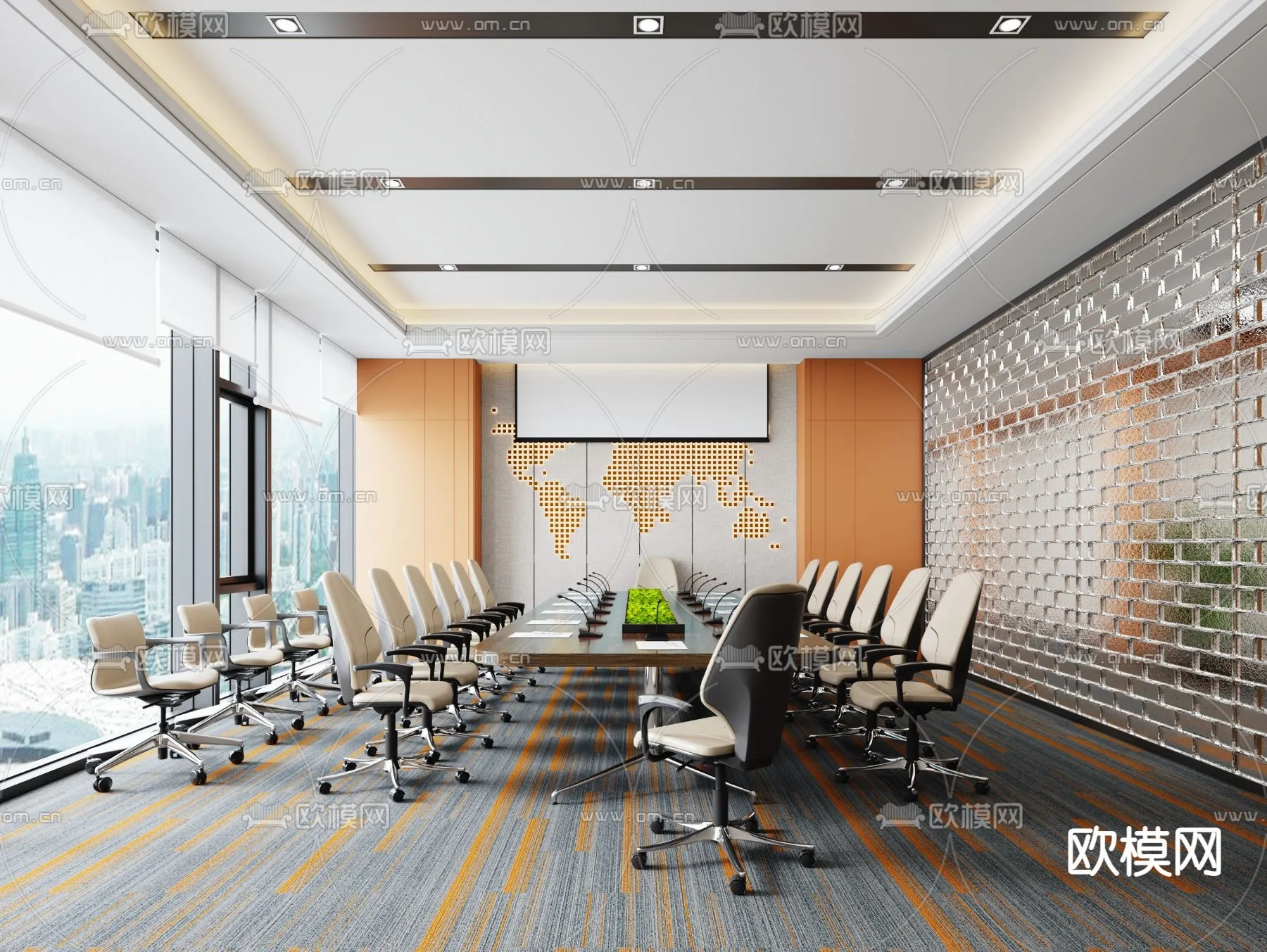 Meeting Room 3D Scene - Interior Design - 045