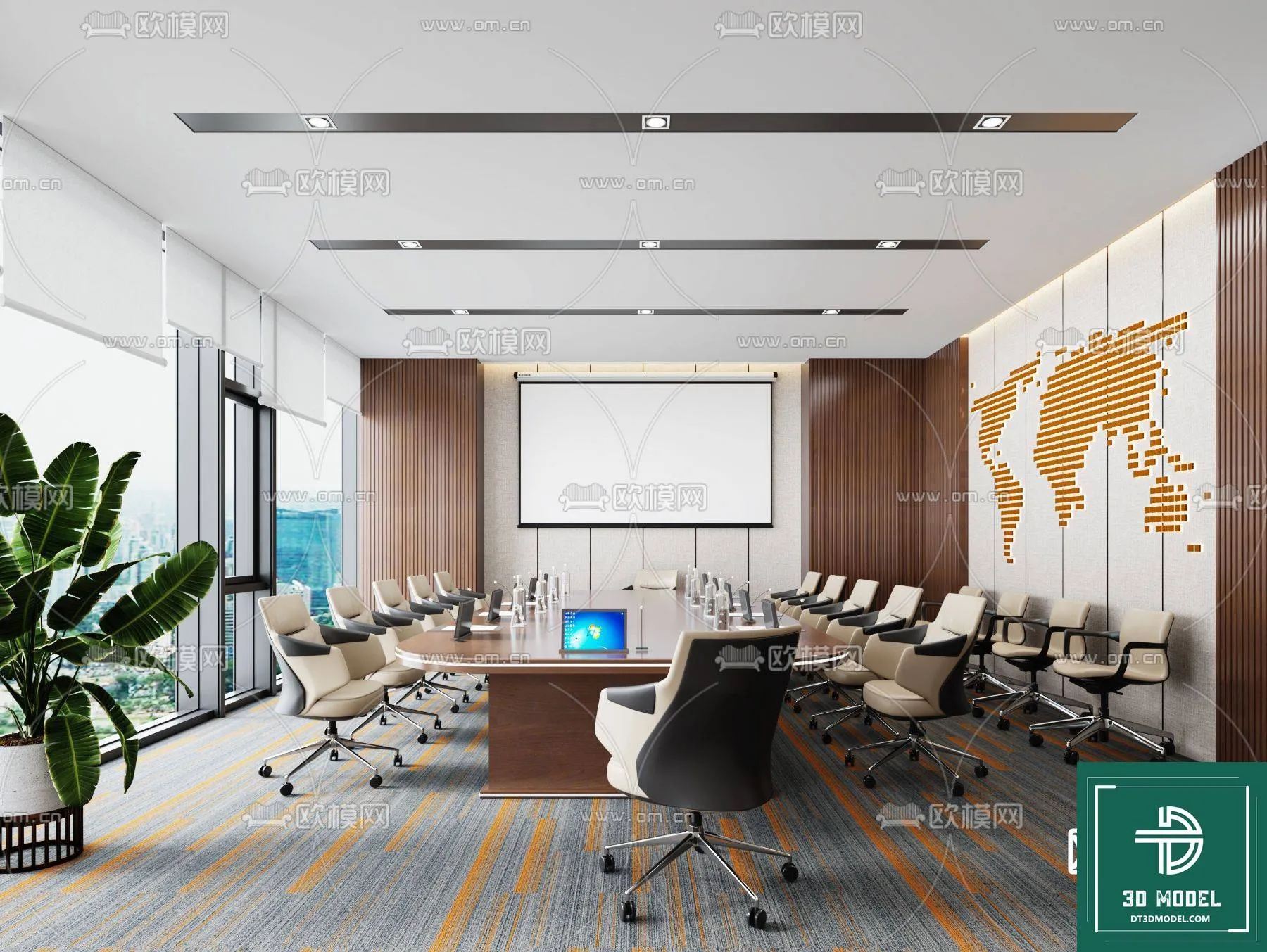 Meeting Room 3D Scene - Interior Design - 046