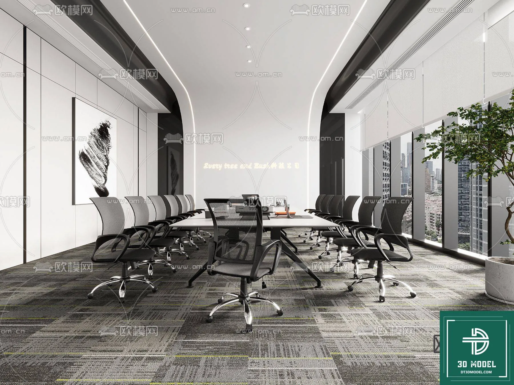 Meeting Room 3D Scene - Interior Design - 047