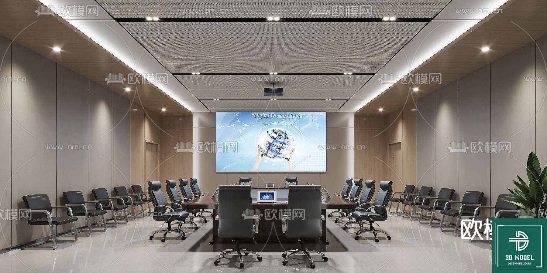 Meeting Room 3D Scene - Interior Design - 078