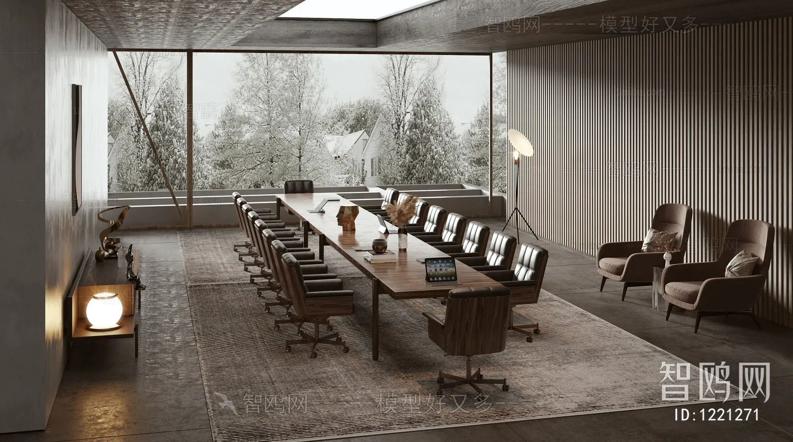 Meeting Room 3D Scene - Interior Design - 079