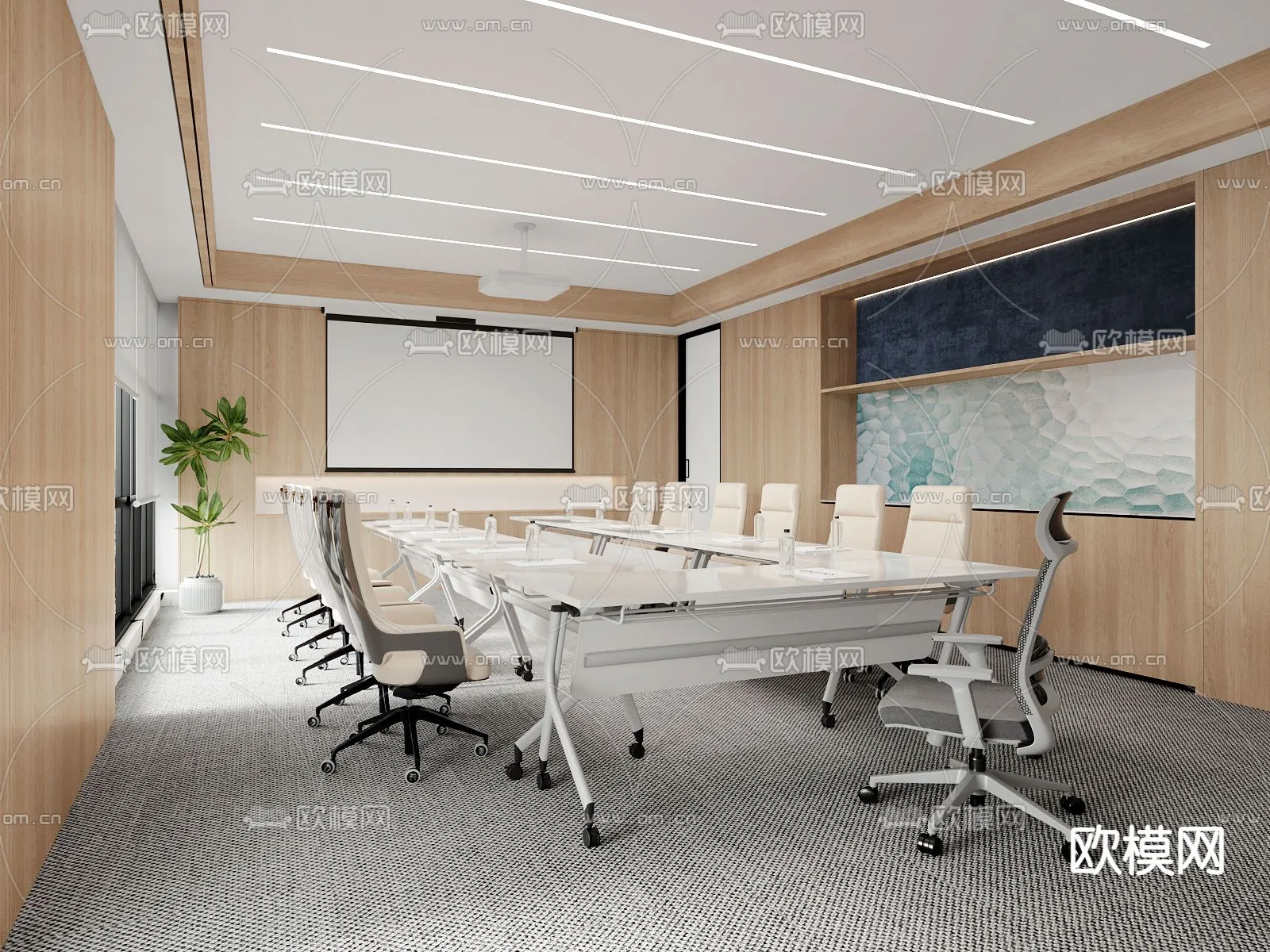 Meeting Room 3D Scene - Interior Design - 086