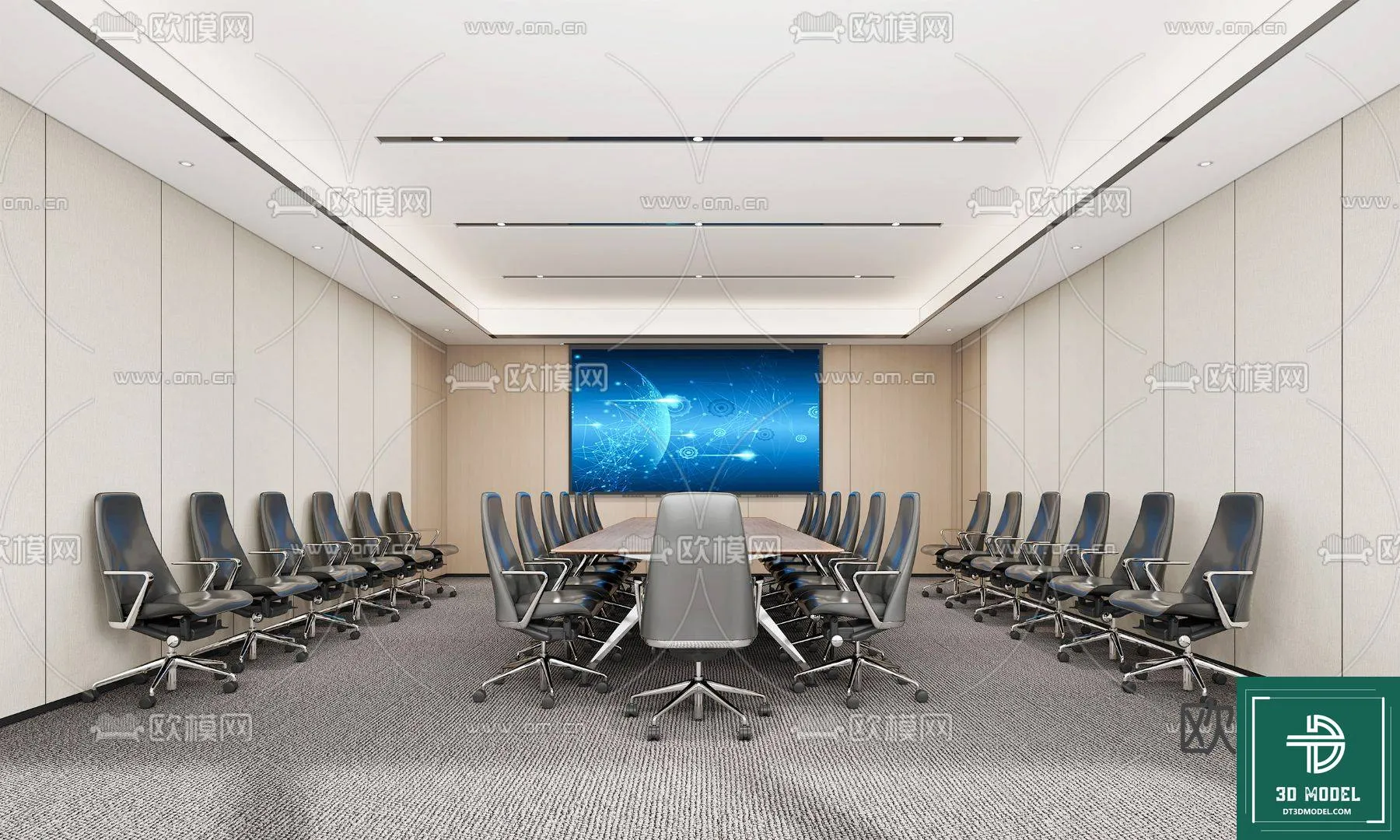 Meeting Room 3D Scene - Interior Design - 088