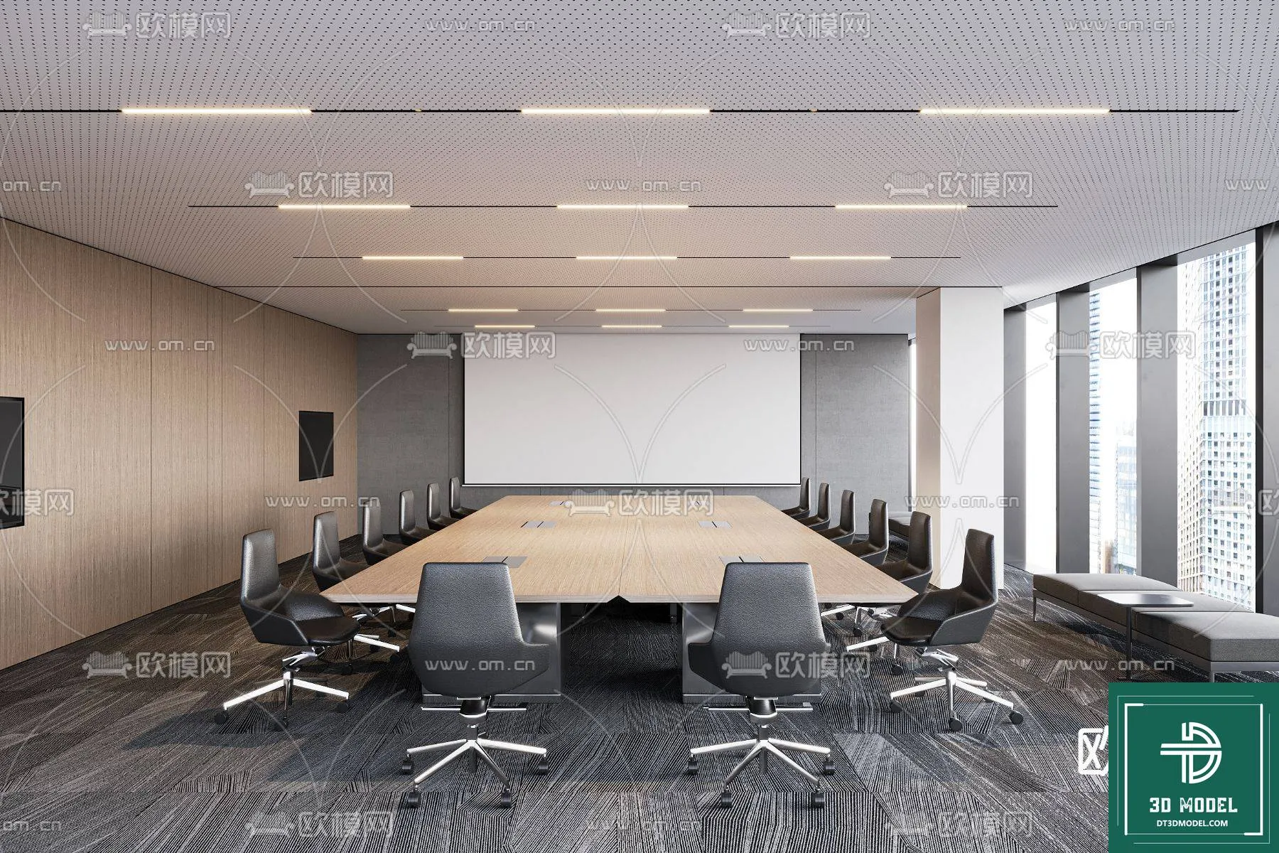 Meeting Room 3D Scene - Interior Design - 093