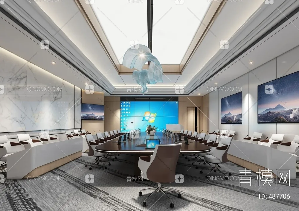 Meeting Room 3D Scene - Interior Design - 112