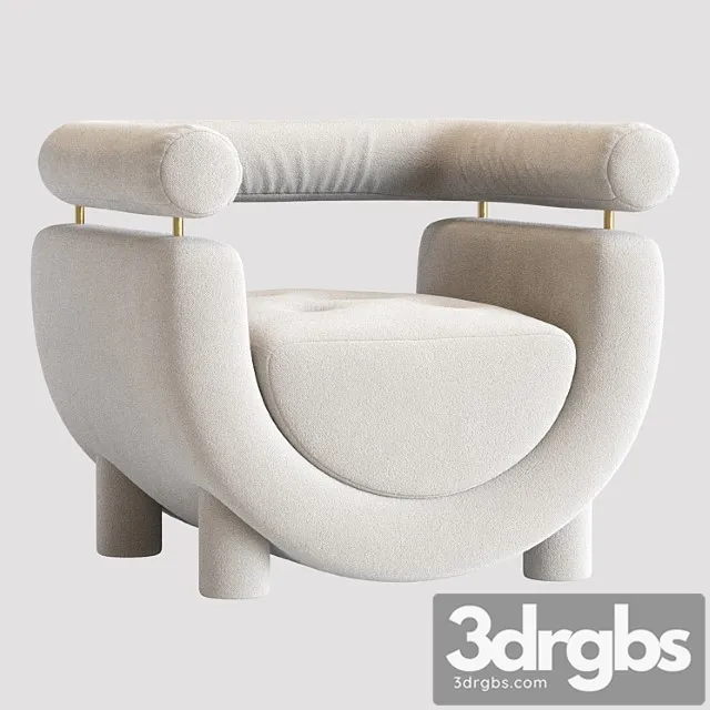 Mel armchair wood brass beige jacquard velvet pearl cotton linen boucle? fabric 2