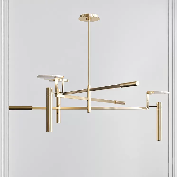 Melange Large Floating Disc Chandelier 3D Model