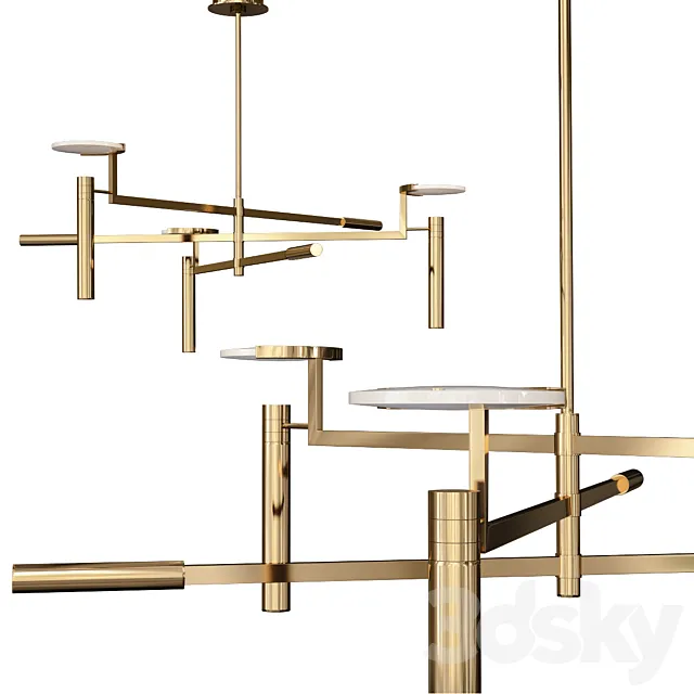 Melange Large Floating Disc Chandelier 3DModel