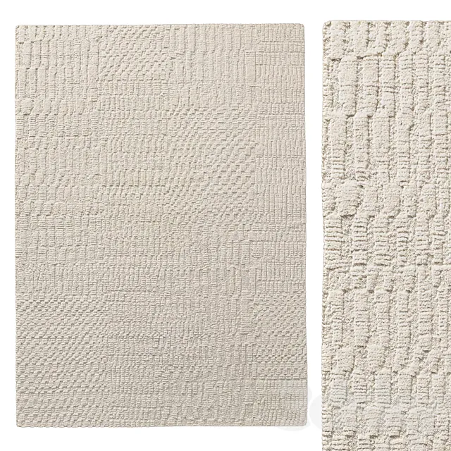 MELLAL HAND-KNOTTED WOOL RUG 3D Model