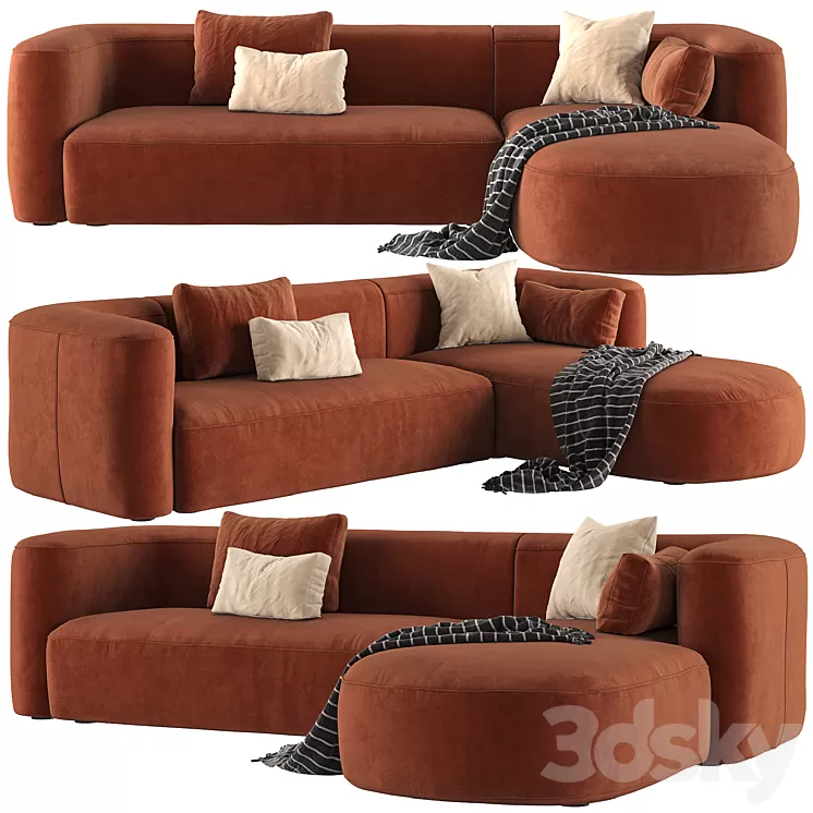 Mellow Sectional Sofa by Acanva 3D Model Free