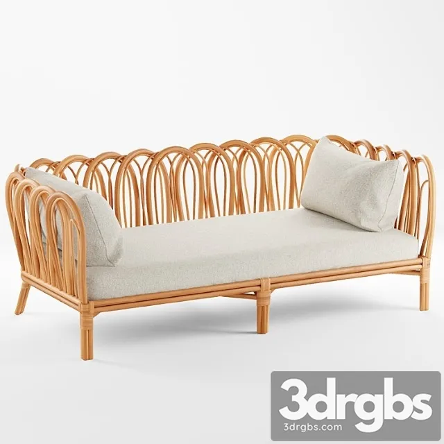 Melody Rattan Daybed 3D Model Free