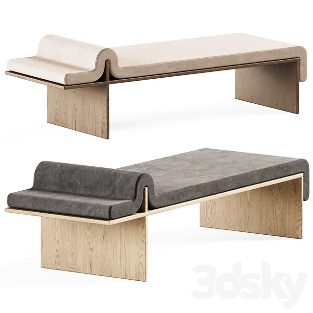 Melt Daybed By Bower Studio _ Upholstered bench 3D Model