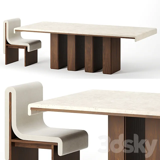 Melt Dining Table by Bower studio 3DModel
