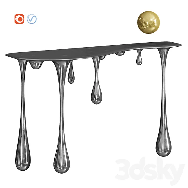 Melting Gold_Silver Console Zhipeng Tan 3D Model
