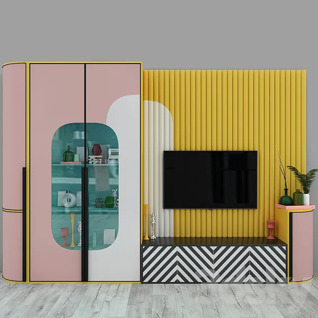 Memphis style TV area 3D Model