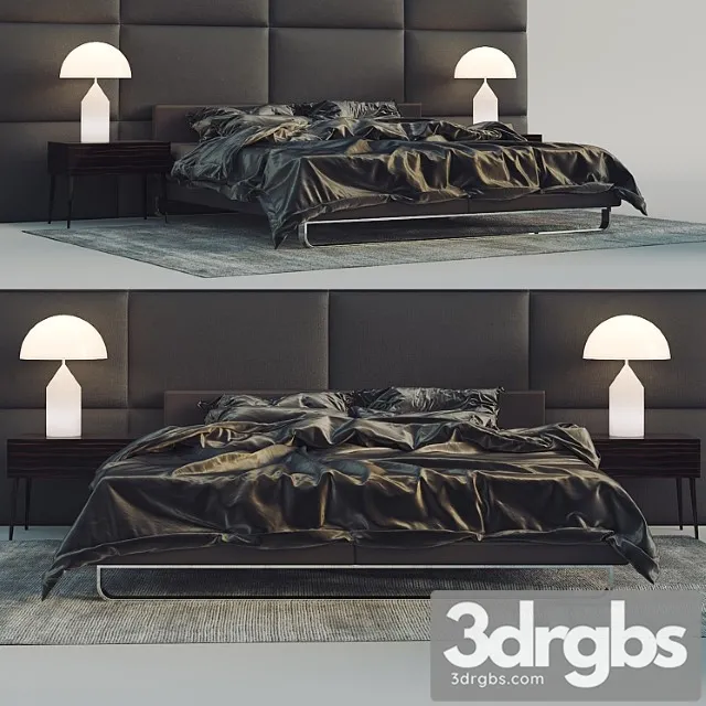 Men Black Bed 3D Model Free