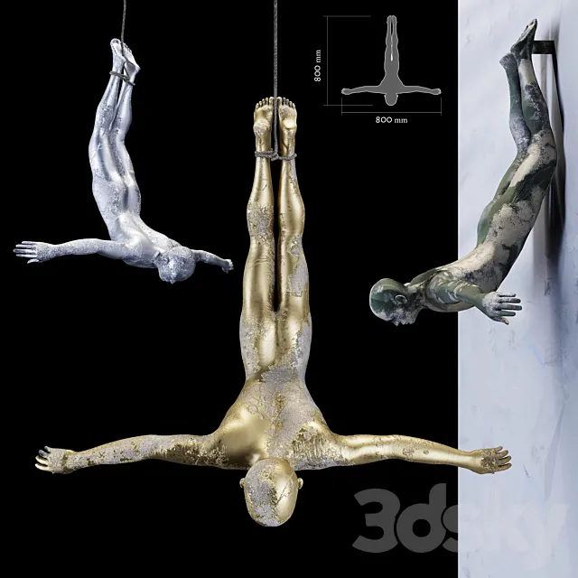 Men fly - Sculpture 3DModel