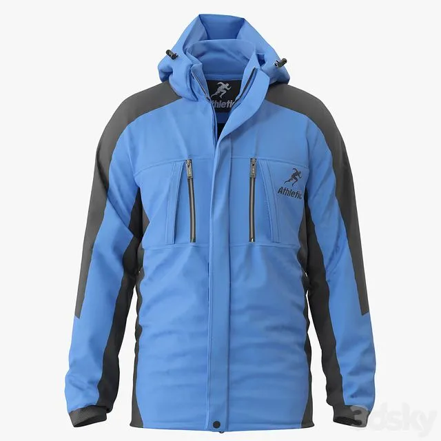 Men Waterproof Mountain Jacket 3D Model