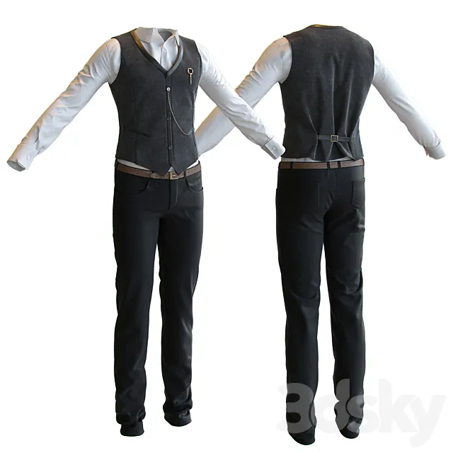 Men's classic suit 3DModel