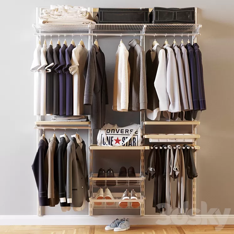 men's closet Elfa 3D Model