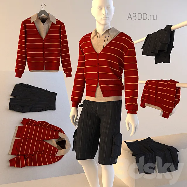 Men's clothing set 3DModel