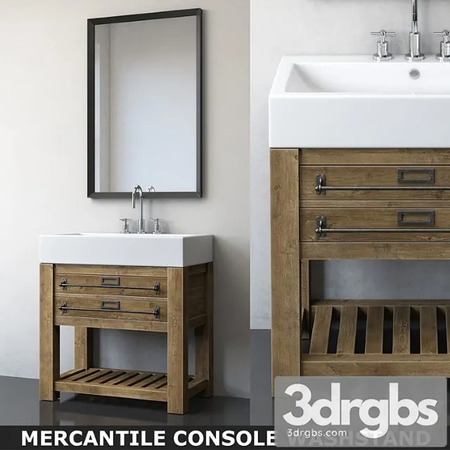 Mercantile Console Washstand 3D Model Free