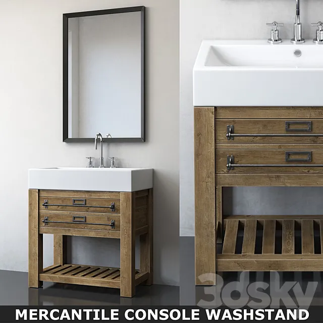 MERCANTILE CONSOLE WASHSTAND 3D Model
