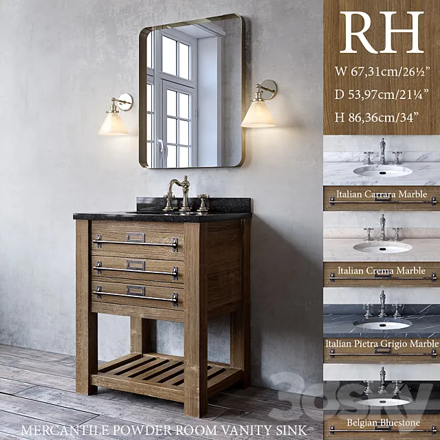 MERCANTILE POWDER ROOM VANITY SINK 3DModel