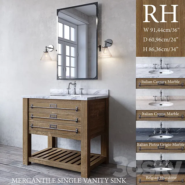 MERCANTILE SINGLE VANITY SINK 3DModel
