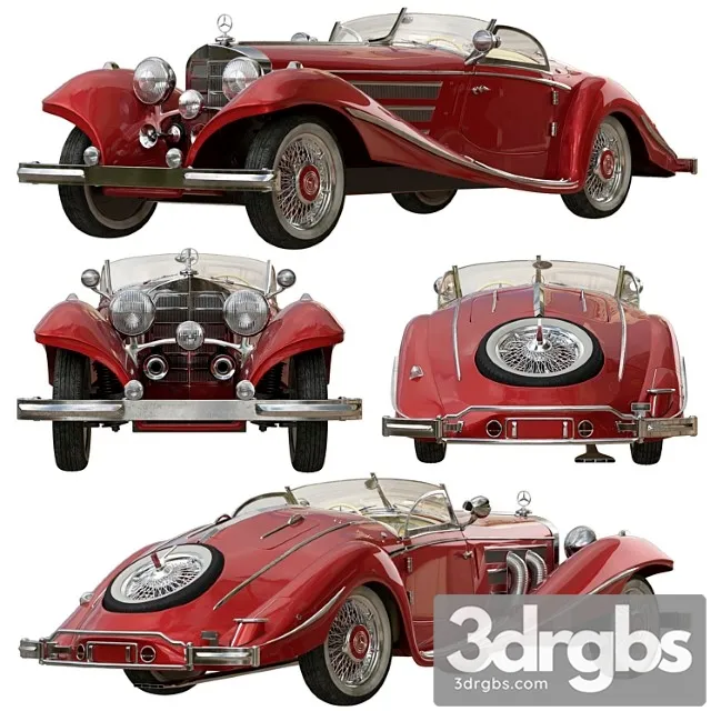 Mercedes 540K Roadster 3D Model Free