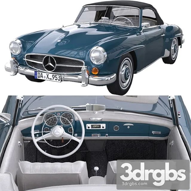 Mercedes Benz 190 SL Corona 3D Model Free