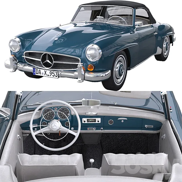 Mercedes-Benz 190 SL + (Corona) 3D Model