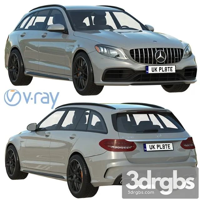 Mercedes benz amg c63 estate_2 3D Model Free