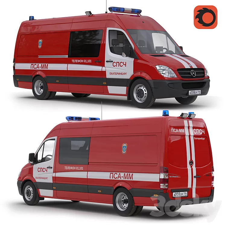Mercedes Sprinter 515 PSA-MM 3D Model