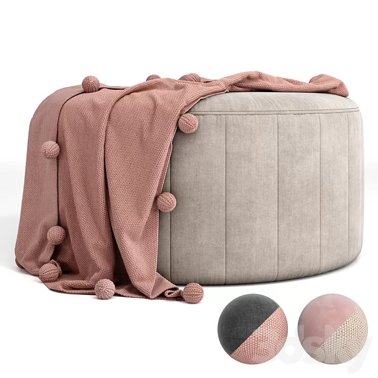 MercerReid Kensington Large Ottoman 3D Model