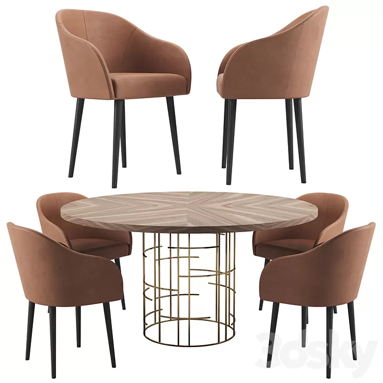 MERCY table + chairs LILI by LASKASAS 3D Model