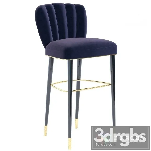 Meridian Furniture Kelly Velvet Stool 3D Model Free