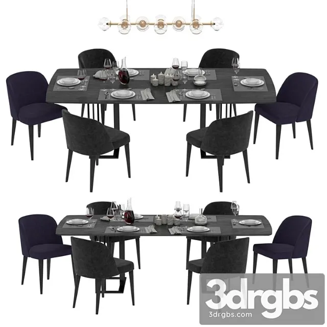 Meridiani dinning set 2 3D Model Free