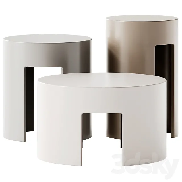 Meridiani GONG Coffee Tables 3D Model