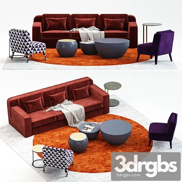 Meridiani hector sofas set 2 3D Model Free