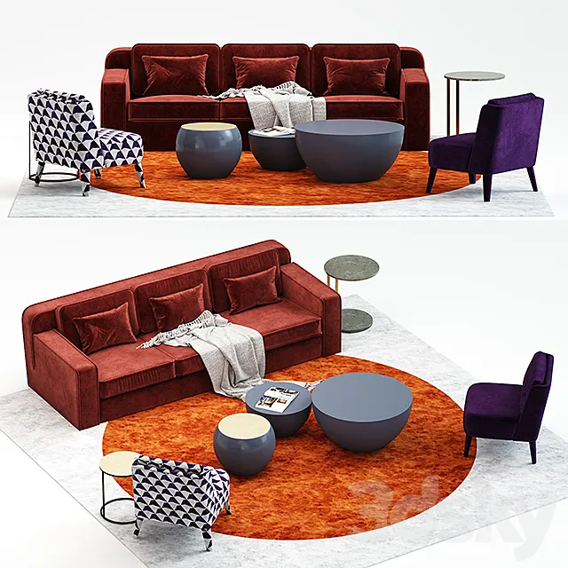 Meridiani hector sofas set 3DModel